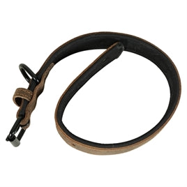 Collier en cuir doublé néoprène marron 70 × 3 cm