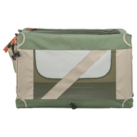 Cage de voyage pliable vert olive/beige 64x95,5 cm
