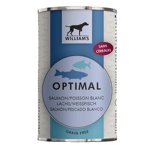 OPTIMAL William's Saumon & Poisson Blanc - Lot de 6 x 395g