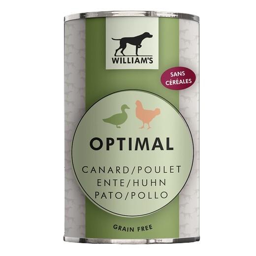 OPTIMAL William's Canard & Poulet - Lot de 4 x 800g